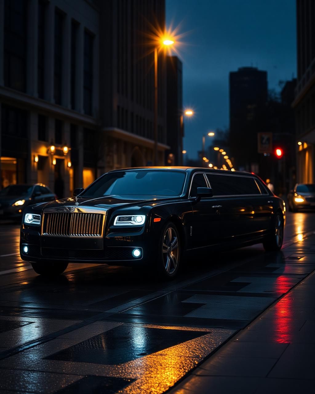 Black luxury limousine representing WorldWide Chauffeured Limousine Services
